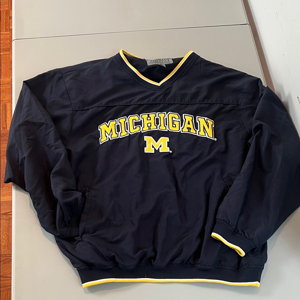 Colosseum Navy & Yellow Michigan Pullover Windbreaker
